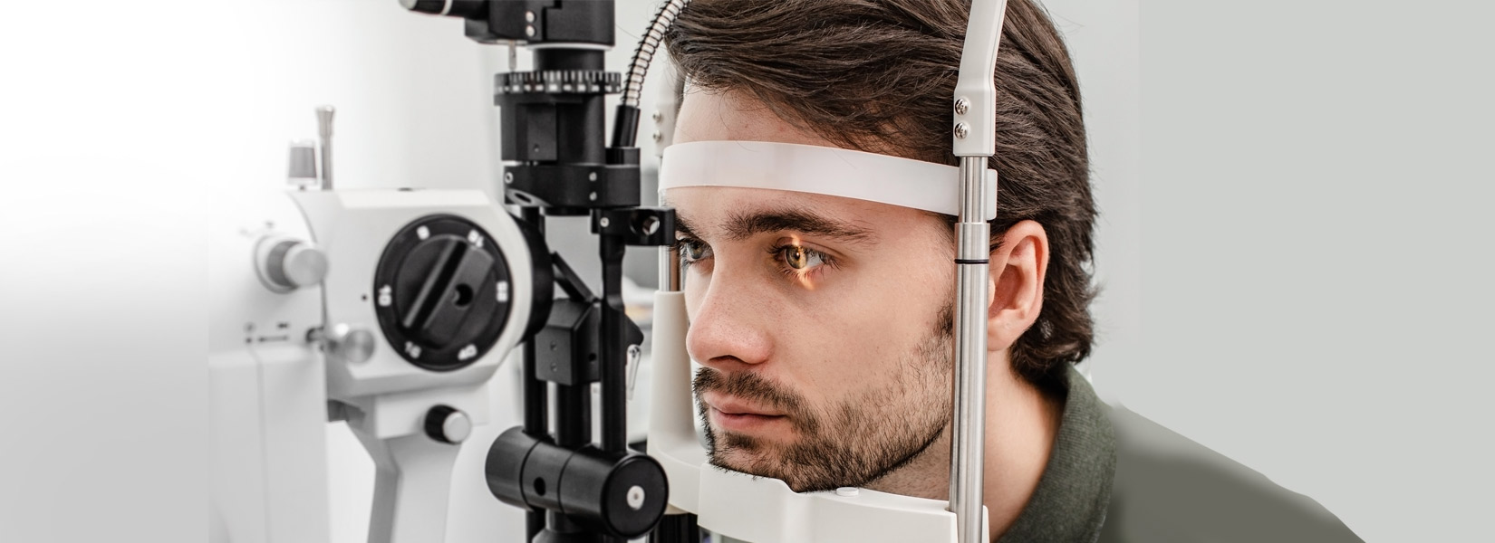 young man during eye exam in Byron